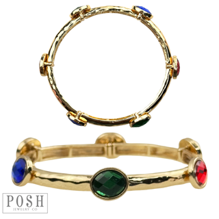 Faceted oval crystal bracelet