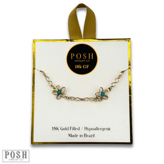 Daisy chain bracelet, 18k gold filled