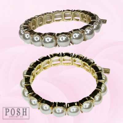 Square set pearl bracelet