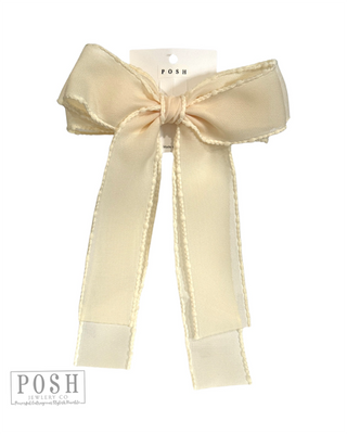 Textured ribbon hair bow