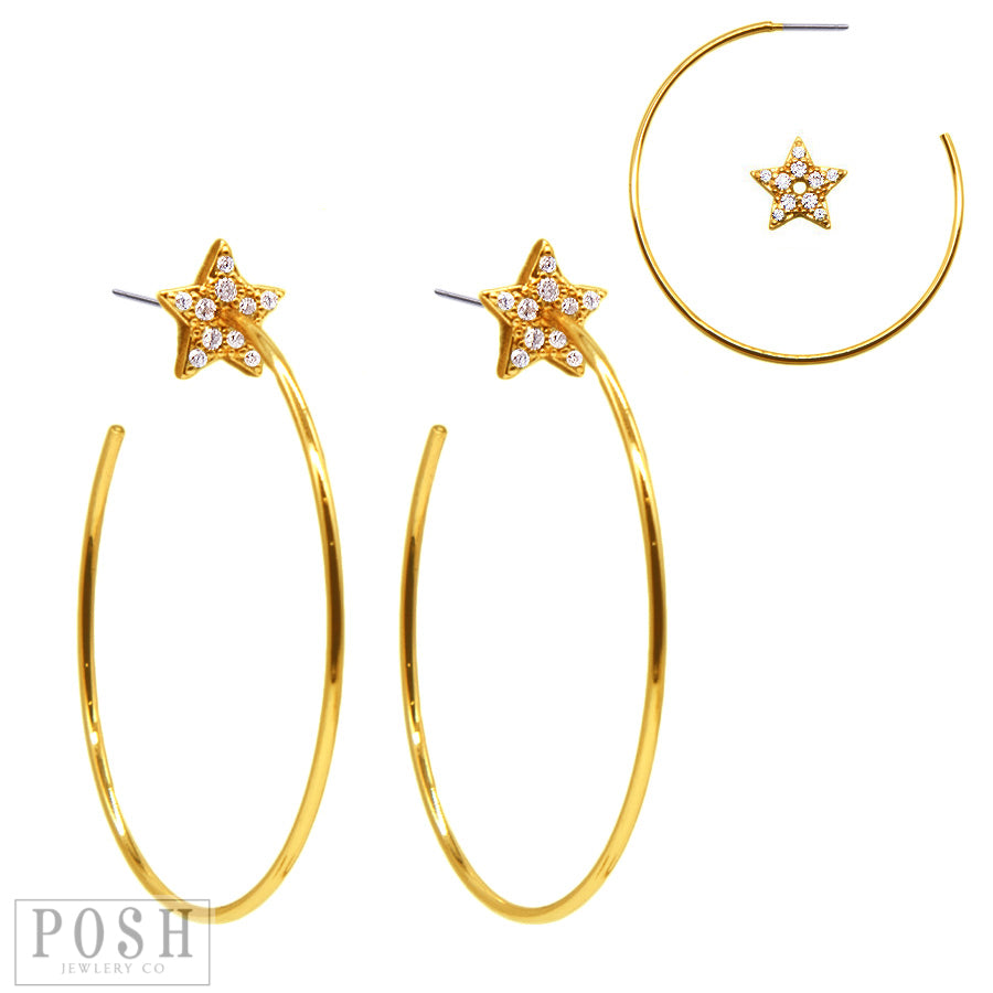 Hoop earring with star lobe charm, last call