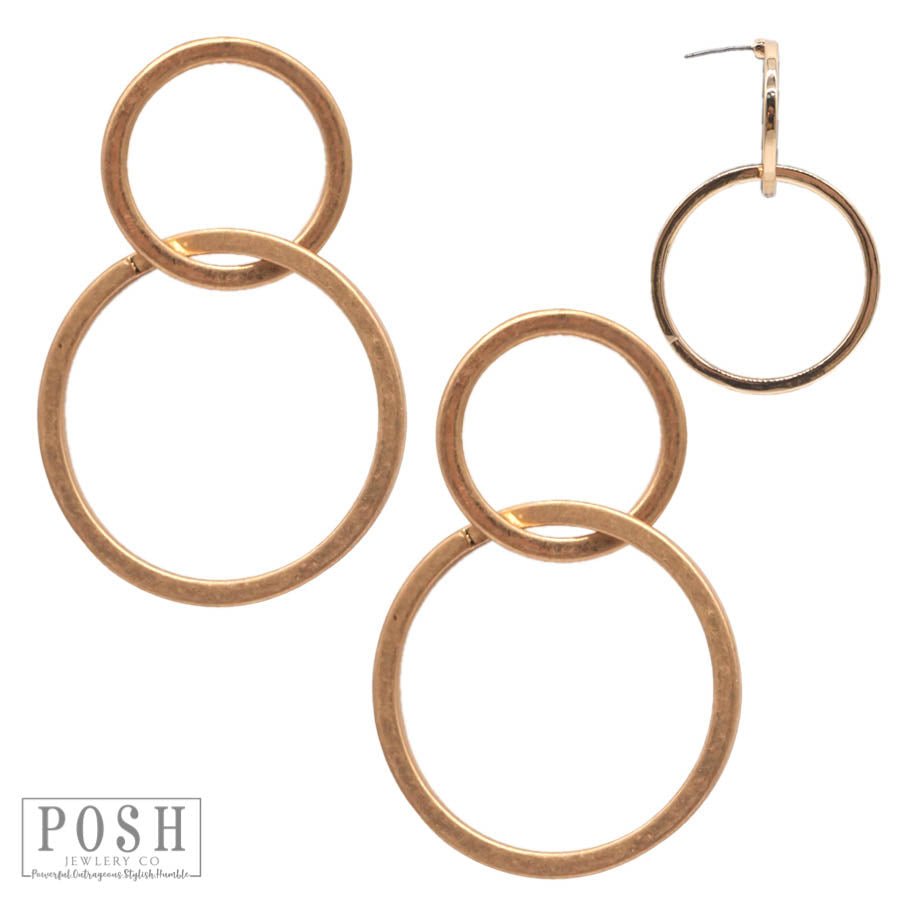 Double circle post earring, last call