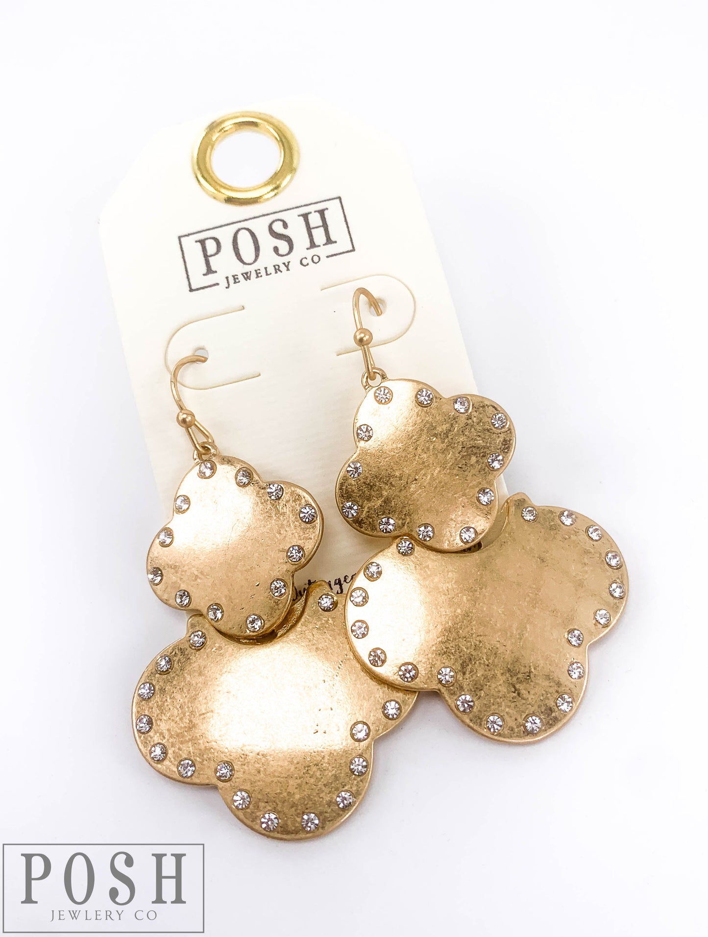 Layered double clover earring, last call