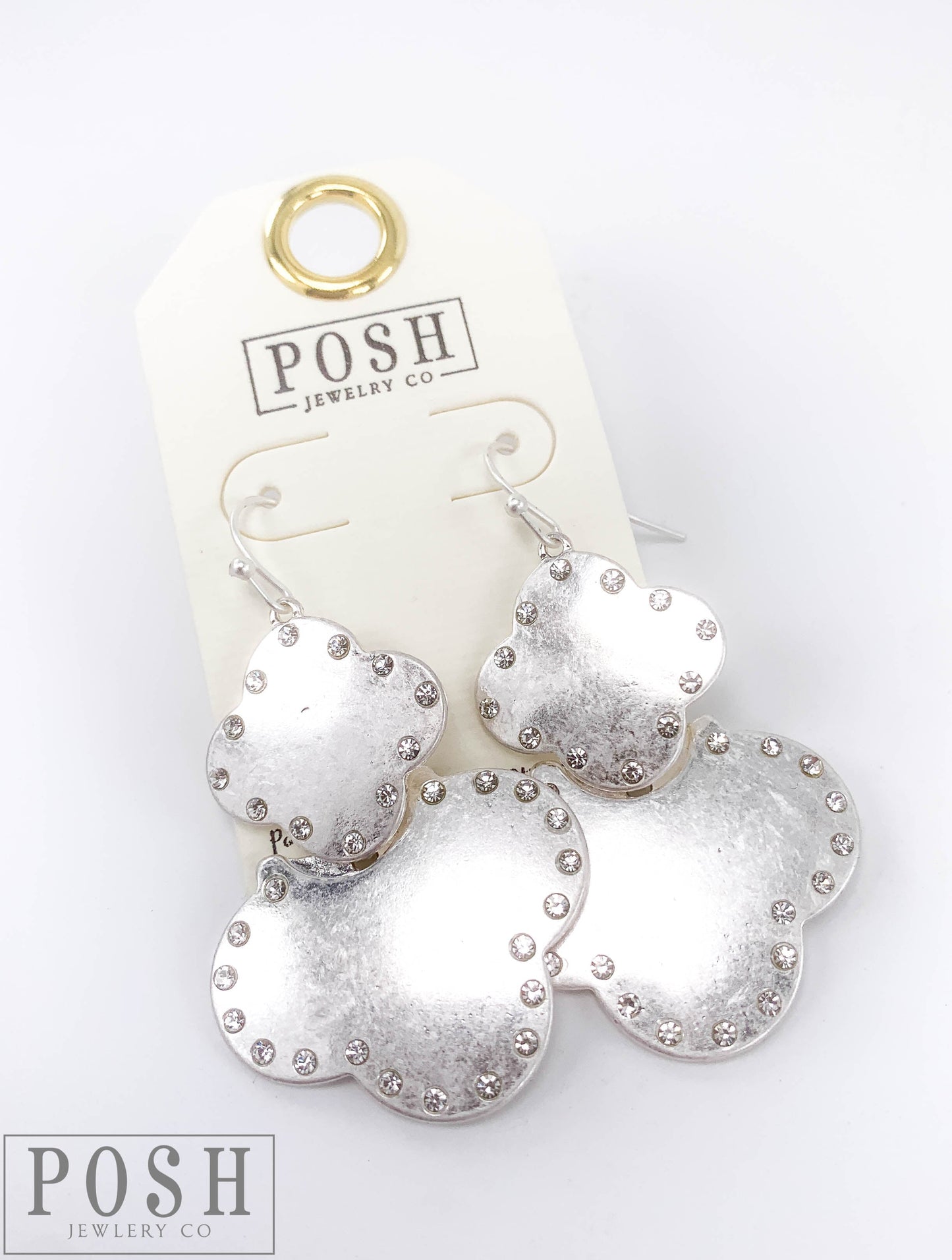 Layered double clover earring, last call
