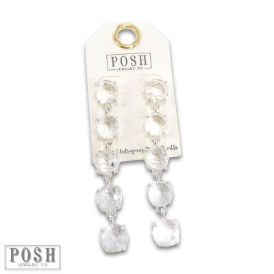 Round rhinestone drop earring, last call