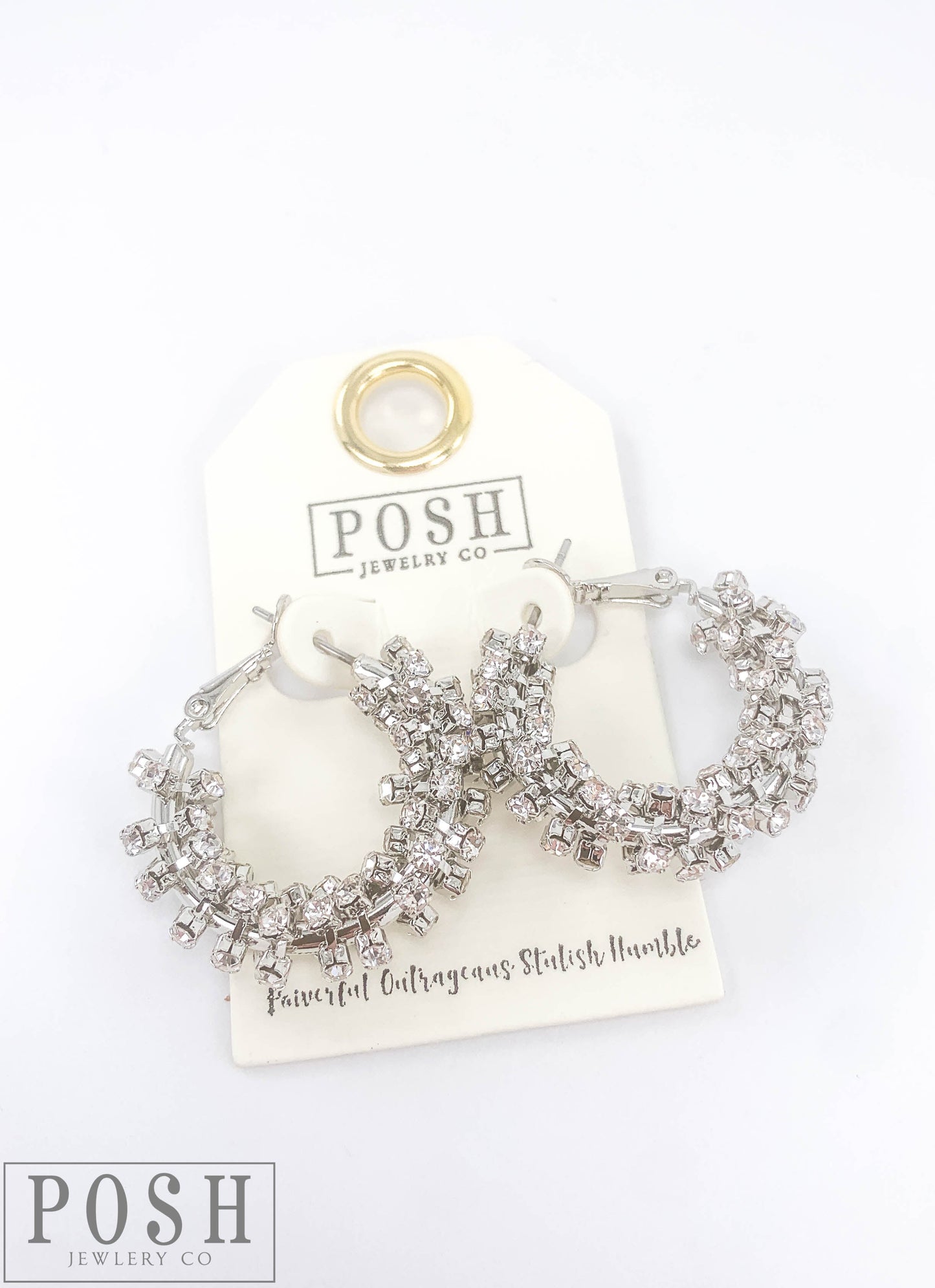 Rhinestone wrapped hoop earring, last call