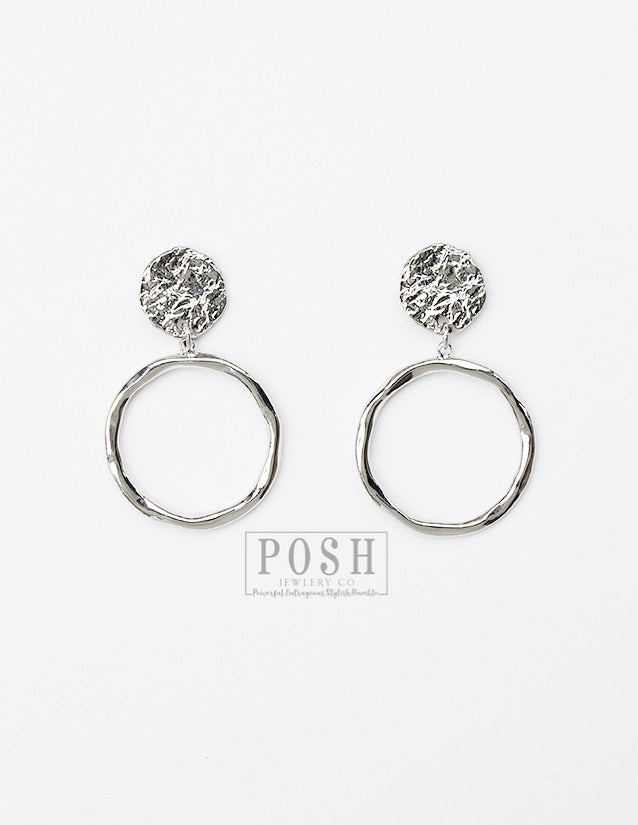 Circle on disc post earring, last call