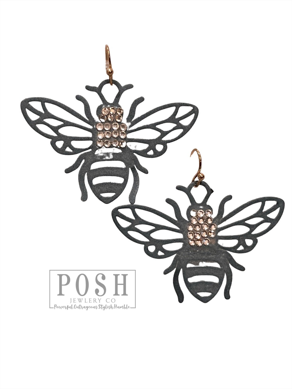 Bumble bee rhinestone earring, last call
