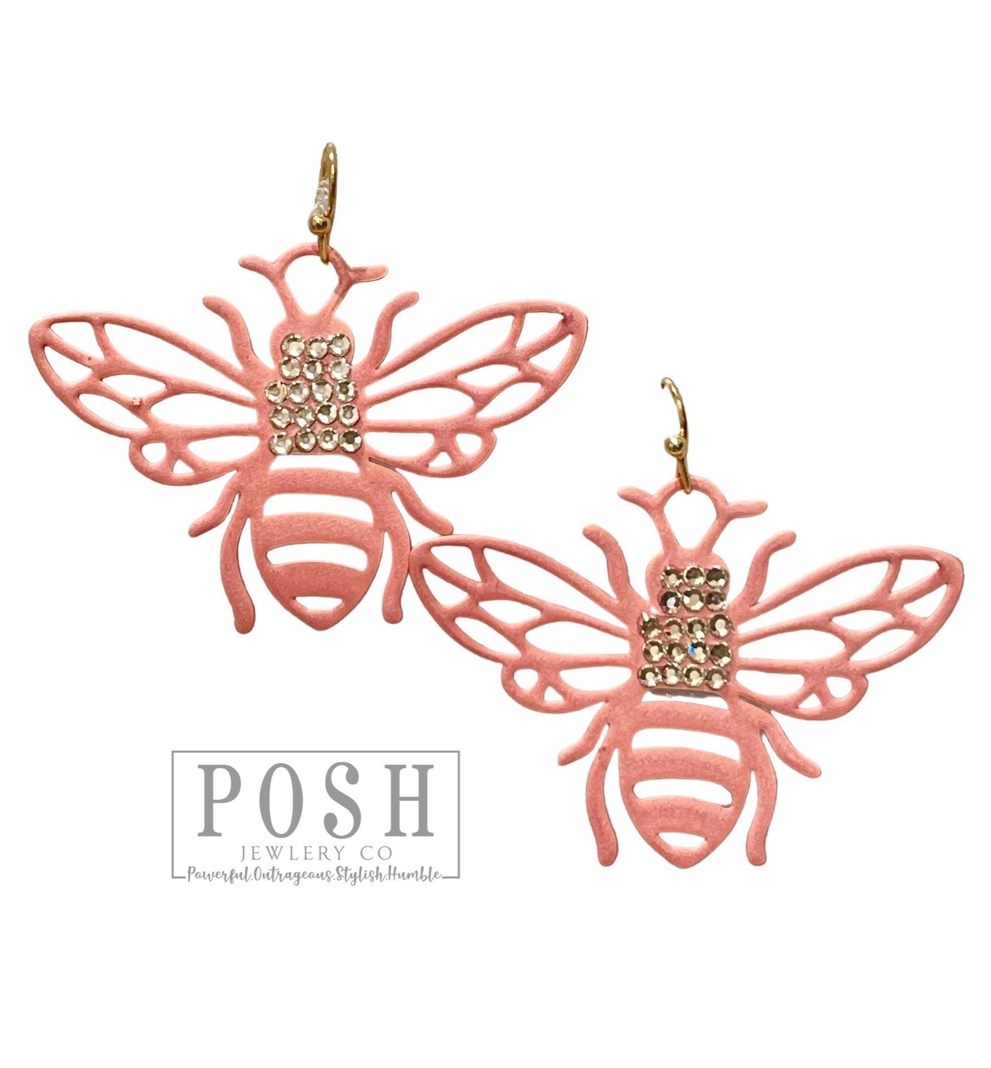 Bumble bee rhinestone earring, last call