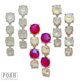 Round rhinestone drop earring