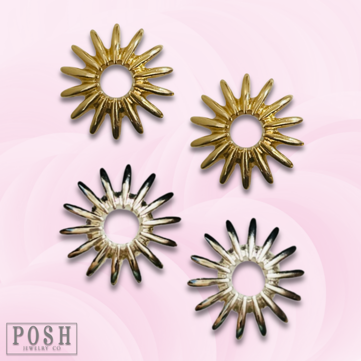 Sunburst post earring