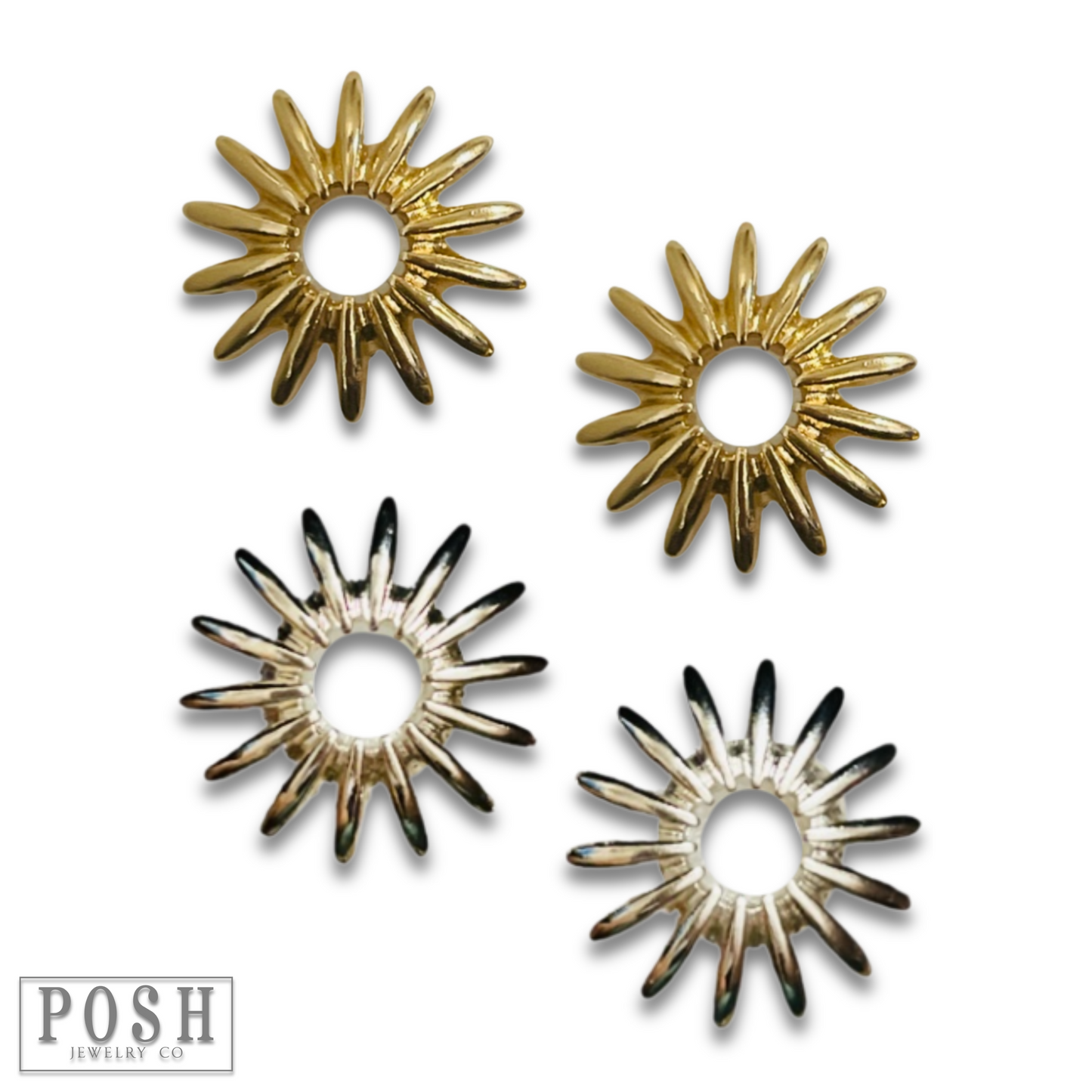 Sunburst post earring