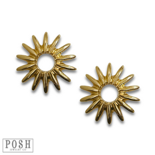 Sunburst post earring