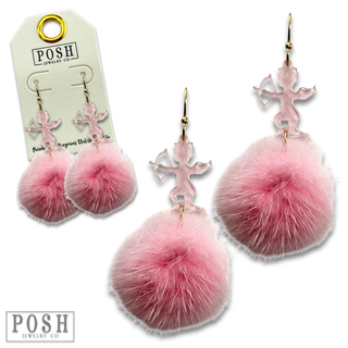 Valentine pink Cupid earring