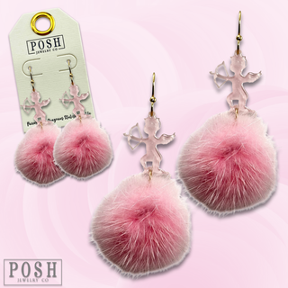 Valentine pink Cupid earring