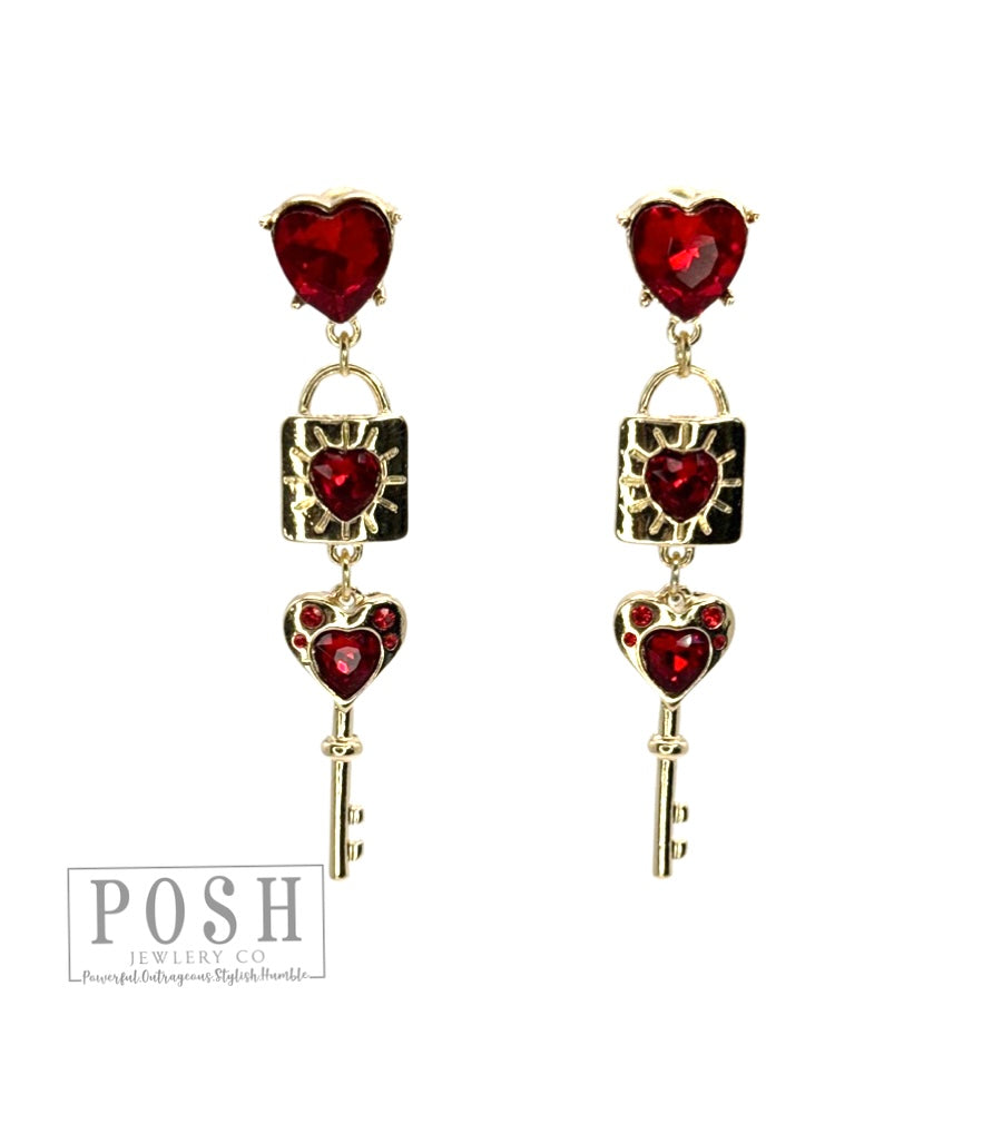 Key to my heart earring