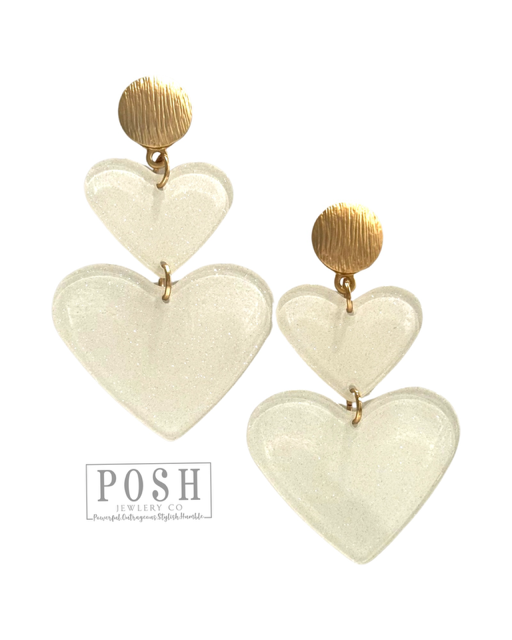 Double acrylic heart earring