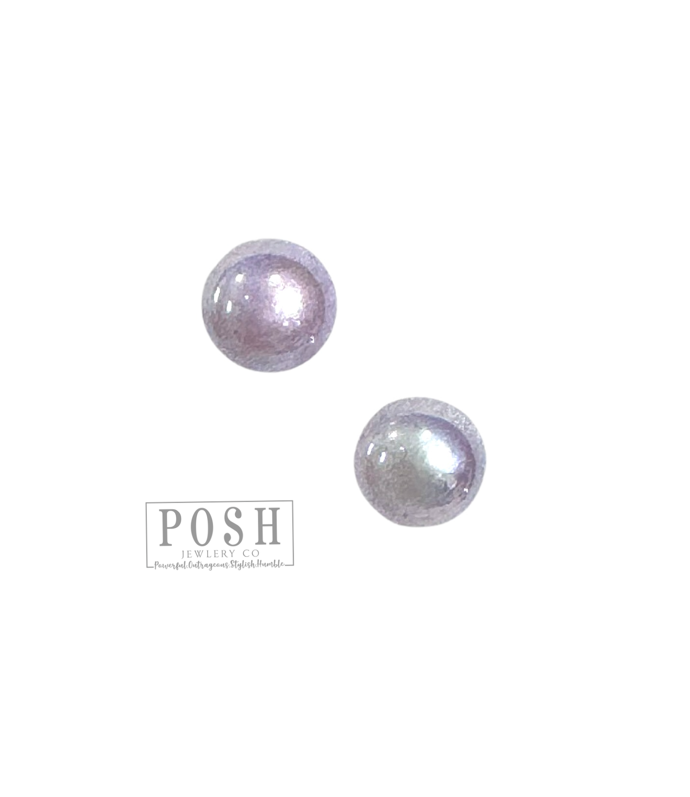 Iridescent pearl bead earring