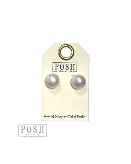Iridescent pearl bead earring