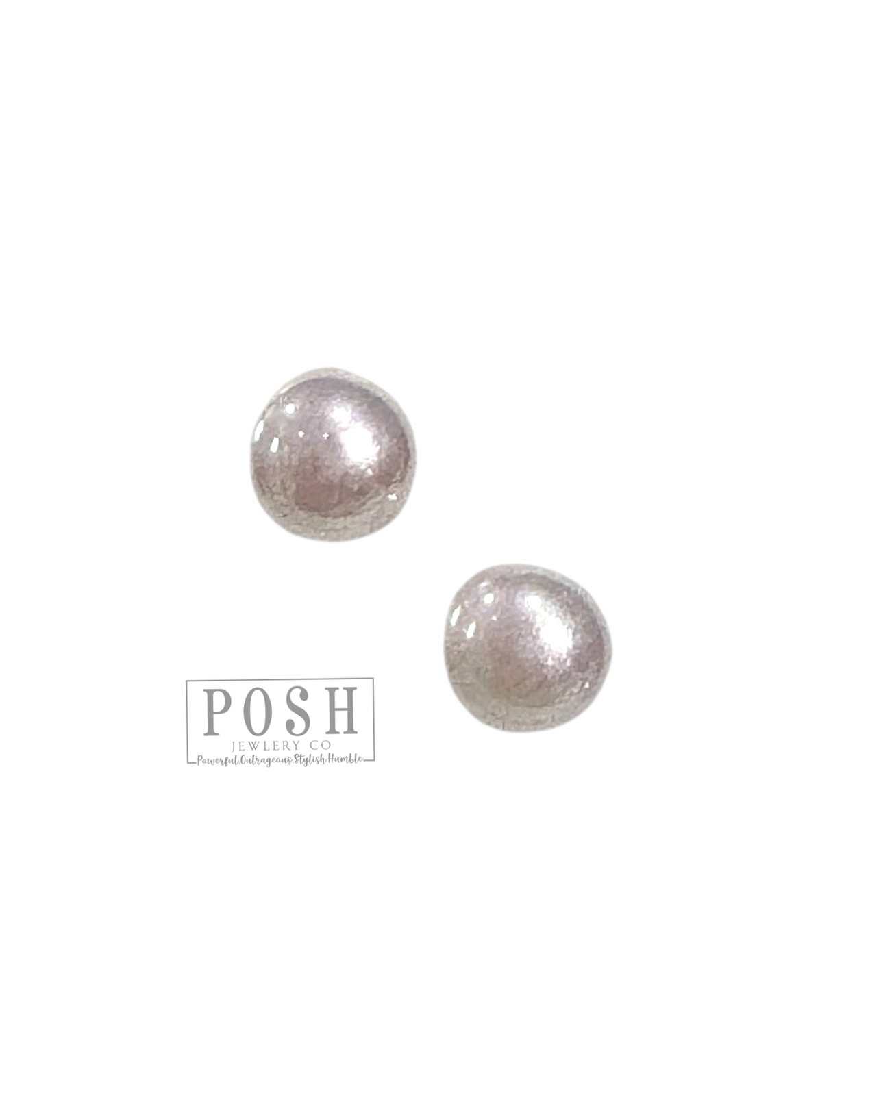 Iridescent pearl bead earring