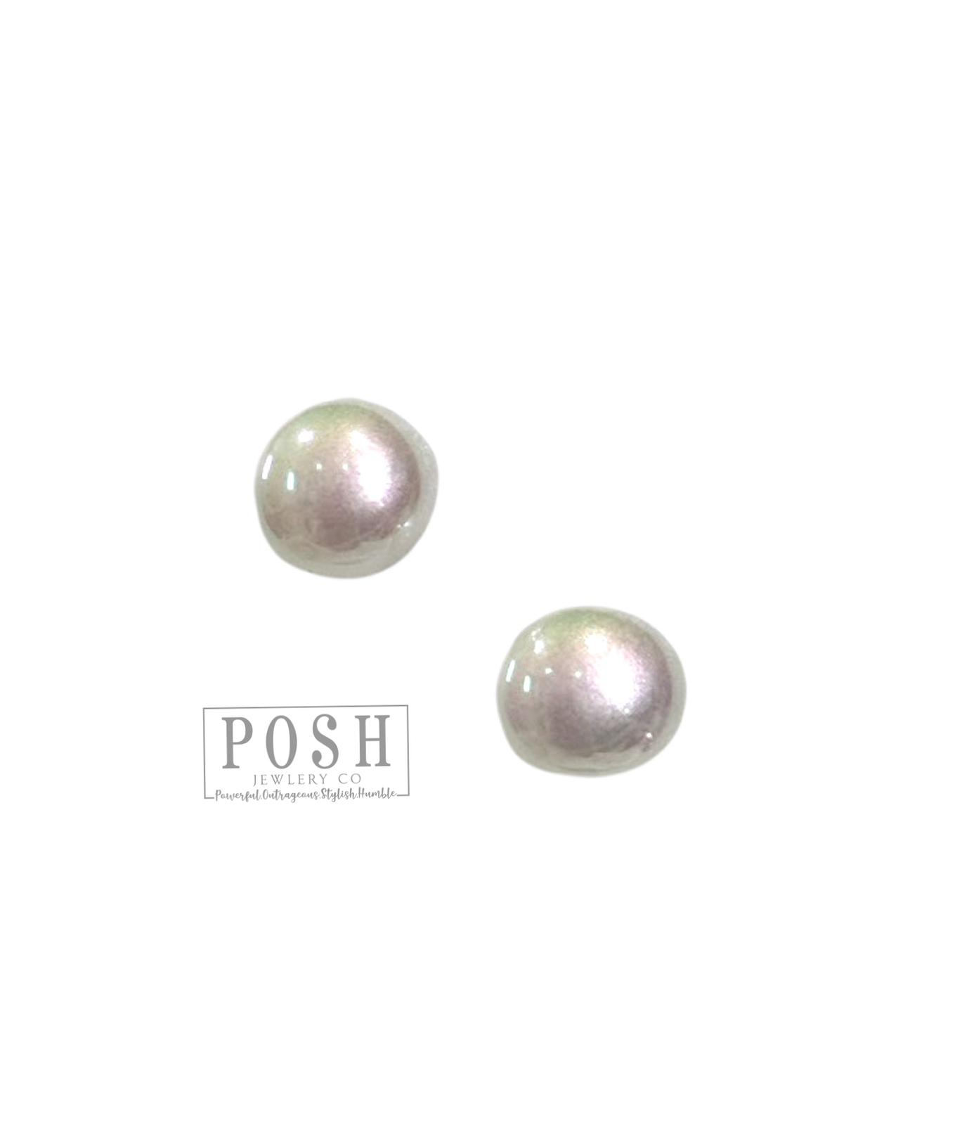 Iridescent pearl bead earring
