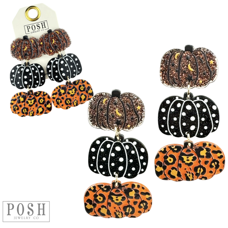 Fall pumpking earring