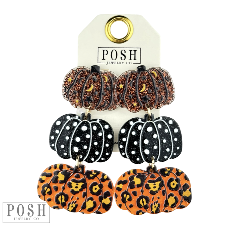 Fall pumpking earring