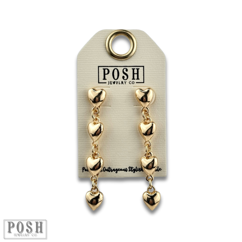 Heart drop earring