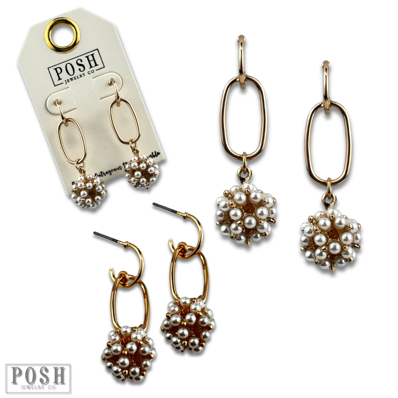 Pearl cluster earring