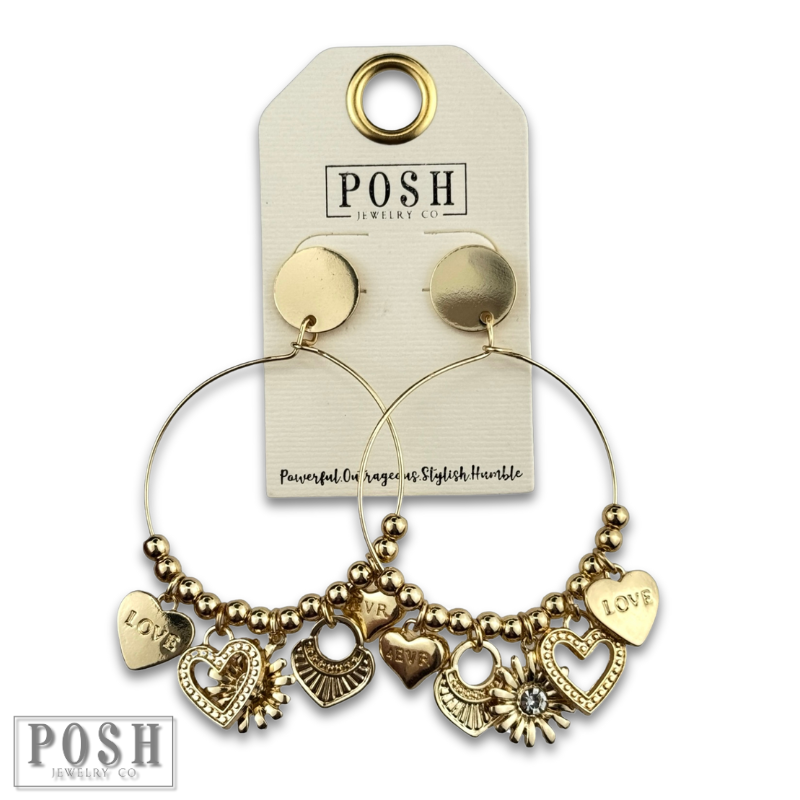 Heart charm earring