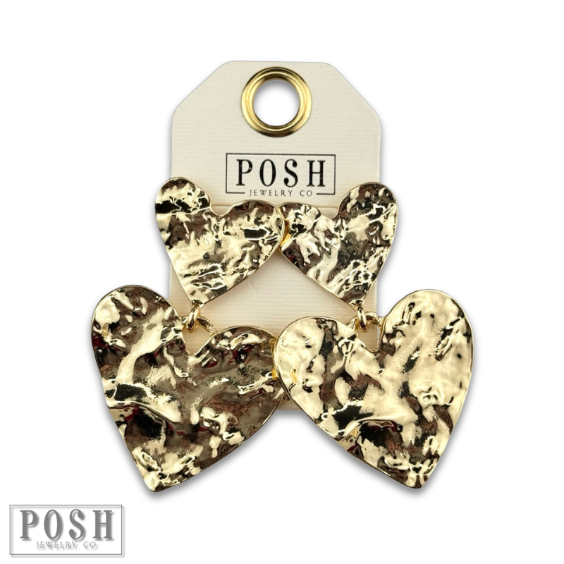 Double heart charm earring
