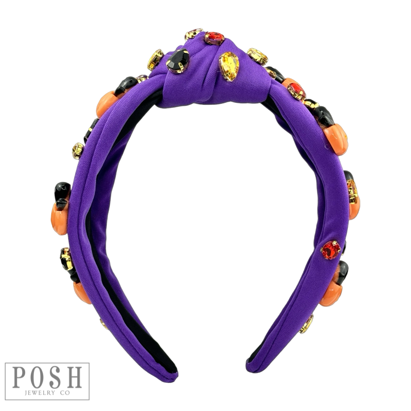 Jack-O-Lantern Halloween charm headband