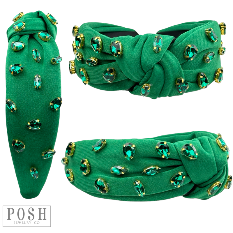 Christmas color rhinestsone topknot headband
