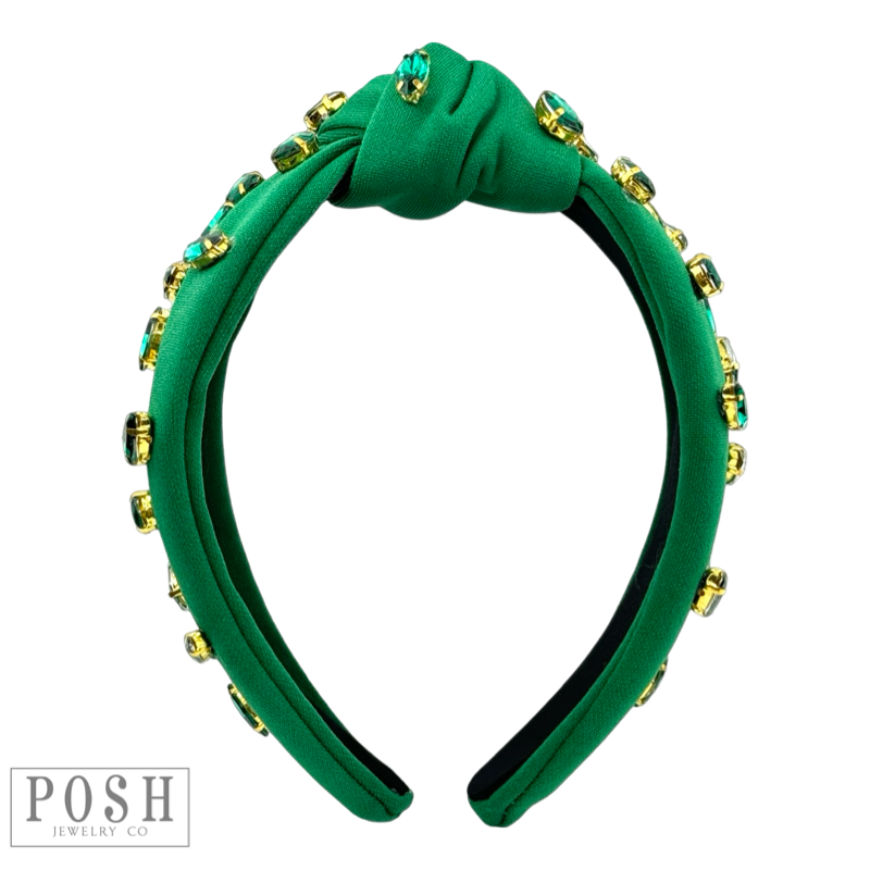 Christmas color rhinestsone topknot headband
