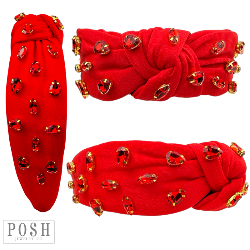Christmas color rhinestsone topknot headband