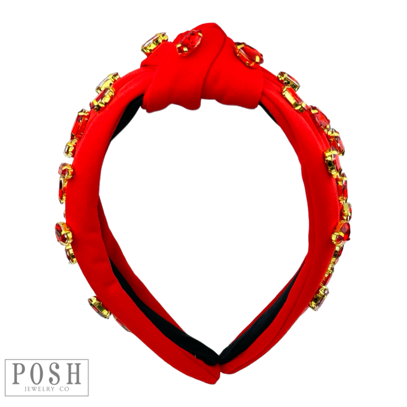 Christmas color rhinestsone topknot headband
