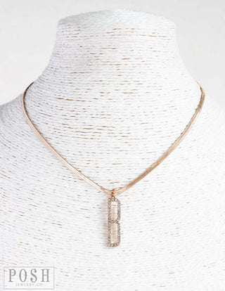 Rhinestone initial necklace