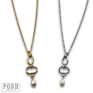 Chain necklace with pearl drop