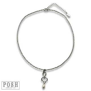 Chain necklace with pearl drop