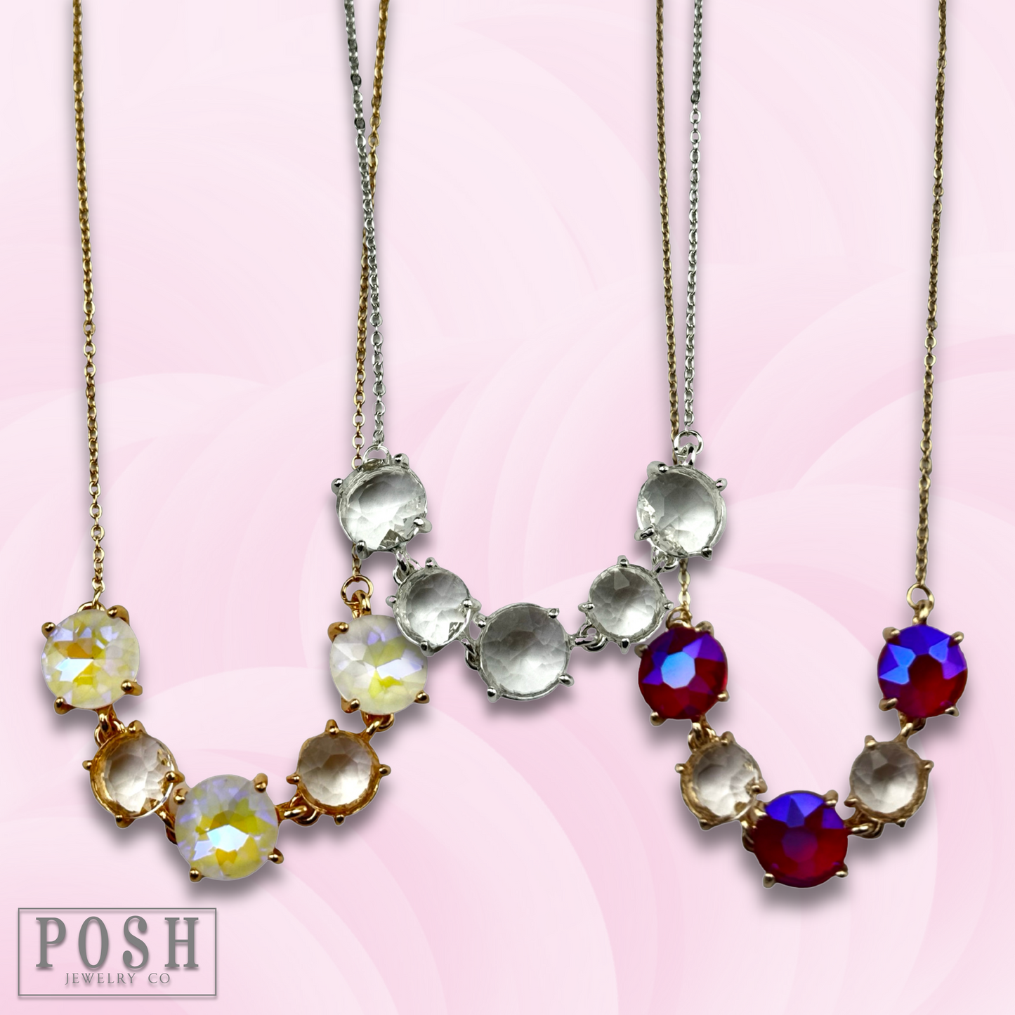 Chain necklace with round stones, last call