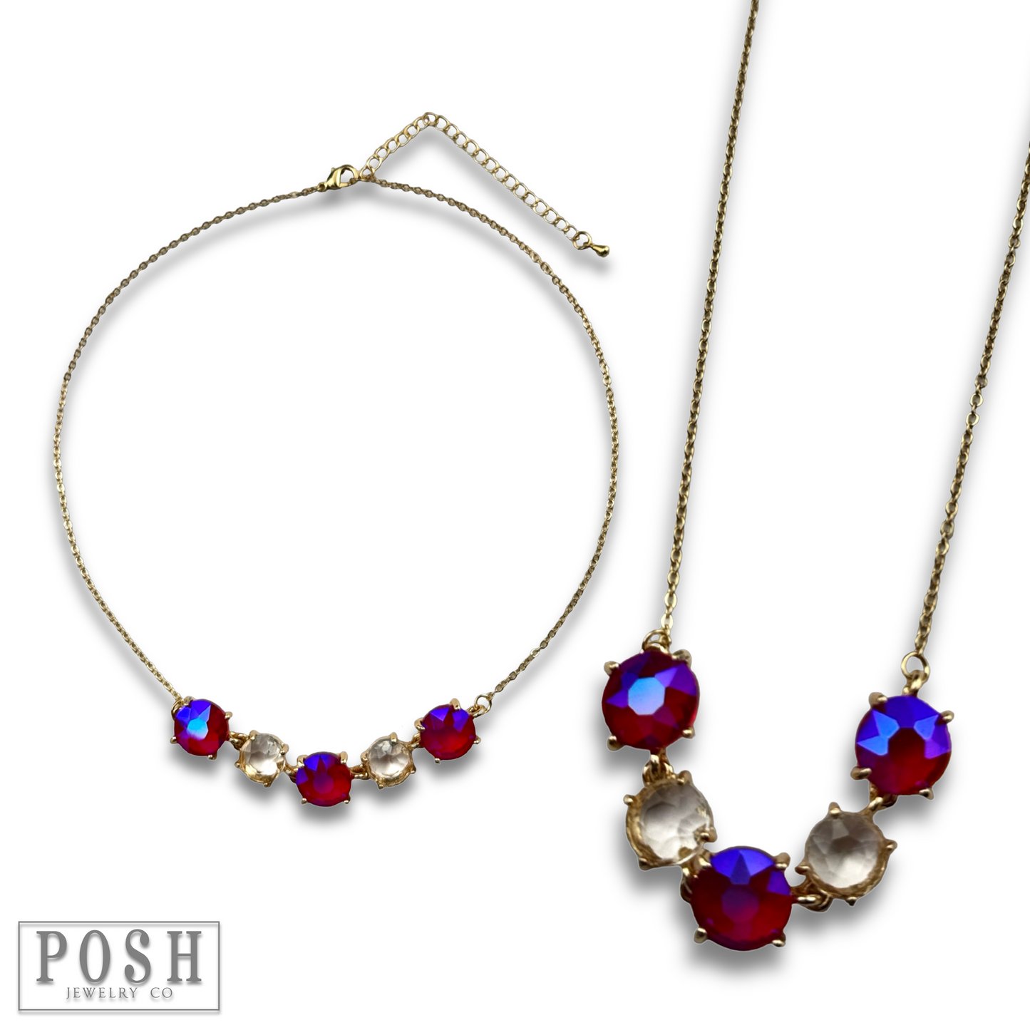 Chain necklace with round stones, last call