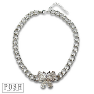 Pearl butterfly chain necklace