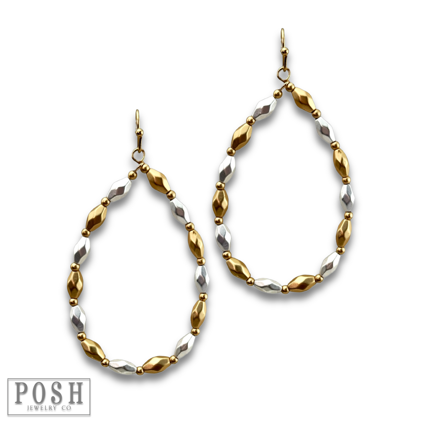 Rice bead teardrop earring, last call