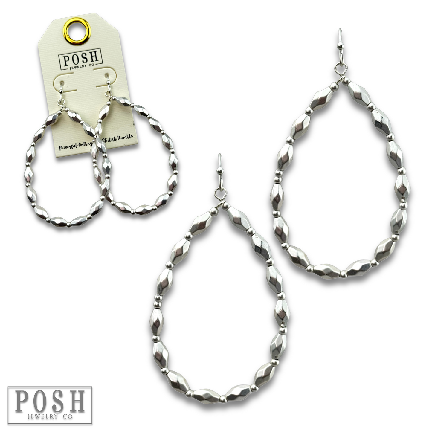 Rice bead teardrop earring, last call