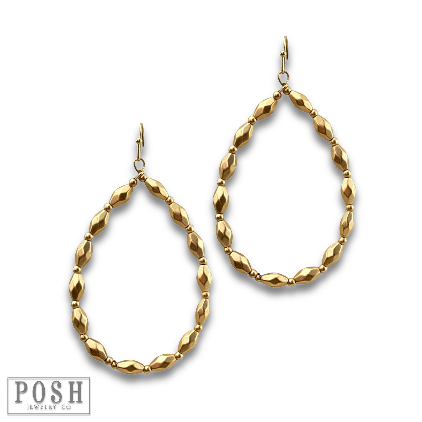 Rice bead teardrop earring, last call