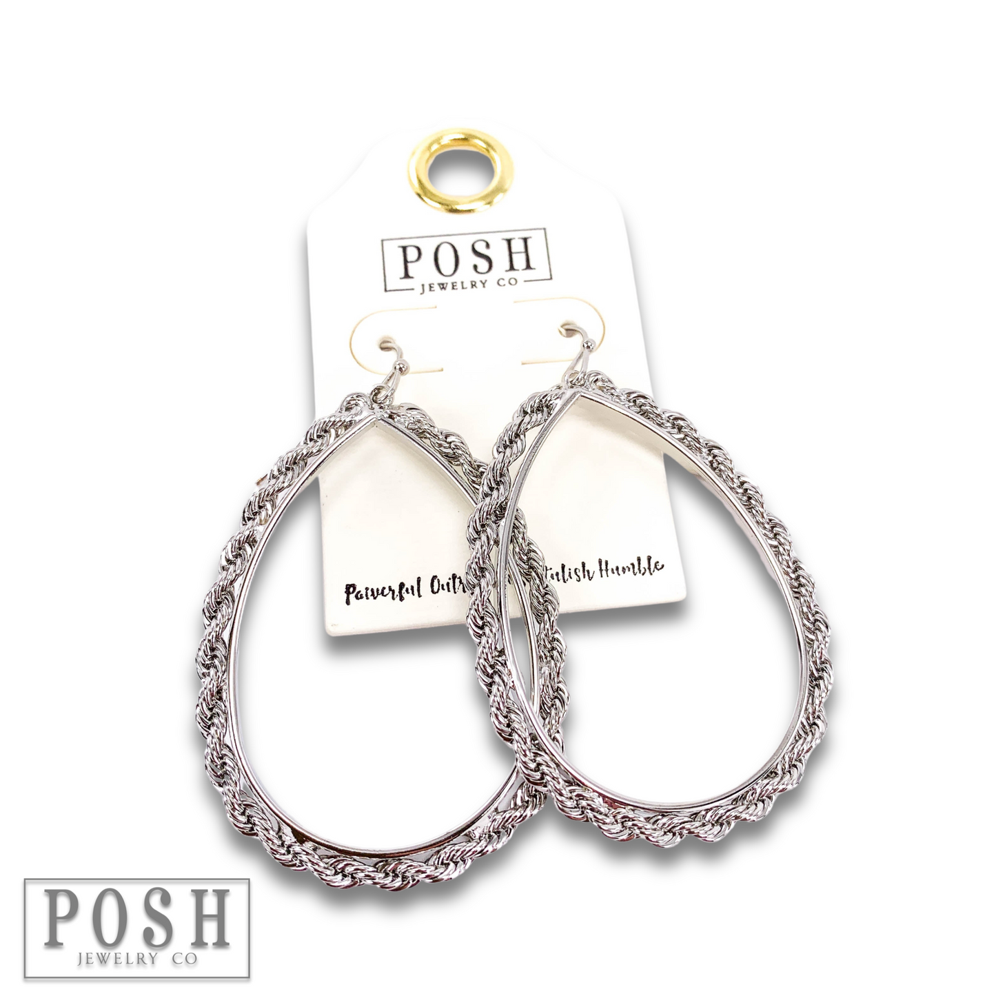 Rope chain teardrop earring, last call