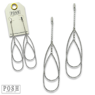 Gold chain and double teardrop post earring, last call
