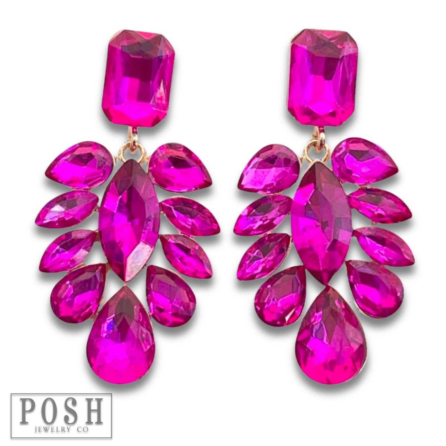 Teardrop rhinestone statement earring