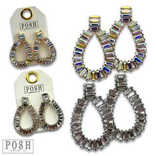 Rhinestone teardrop earring