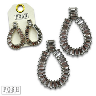 Rhinestone teardrop earring